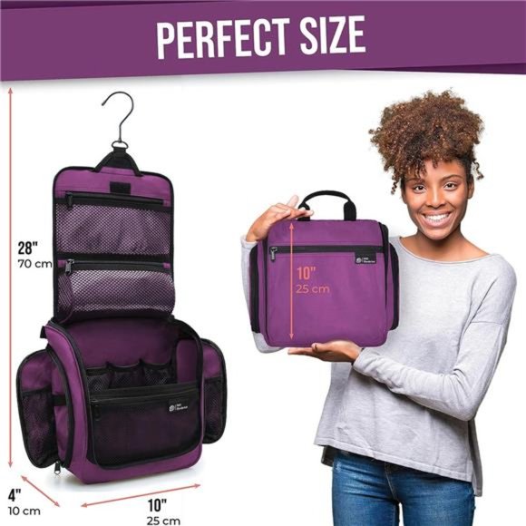 Hanging Travel Toiletry Bag for Women – Large Cosmetics, Makeup and Toiletries - Picture 6 of 6